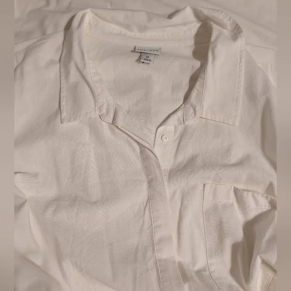 Ava & Viv White Short Sleeve Belted Waist Romper - Picture 6 of 8